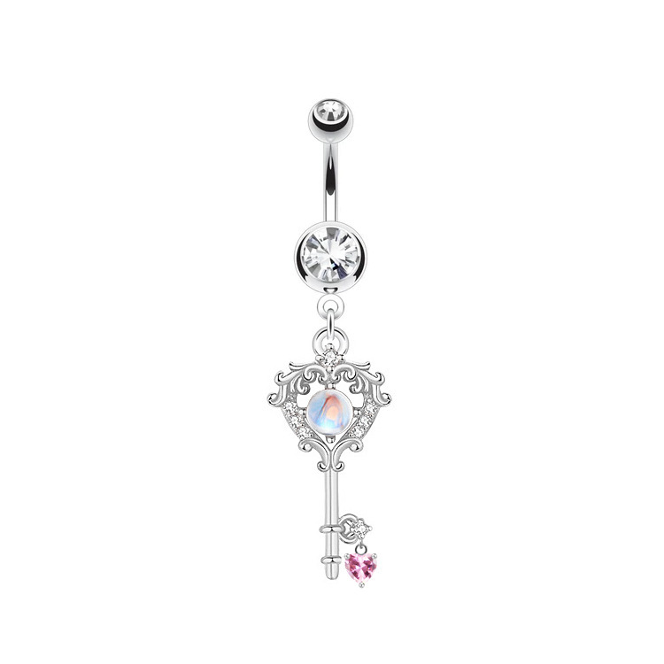 Gaibei Europe and the United States cross-border wings key belly button ring navel nail umbilical ornaments heart-shaped nose nail breast ring ear nail butterfly ear bone nail