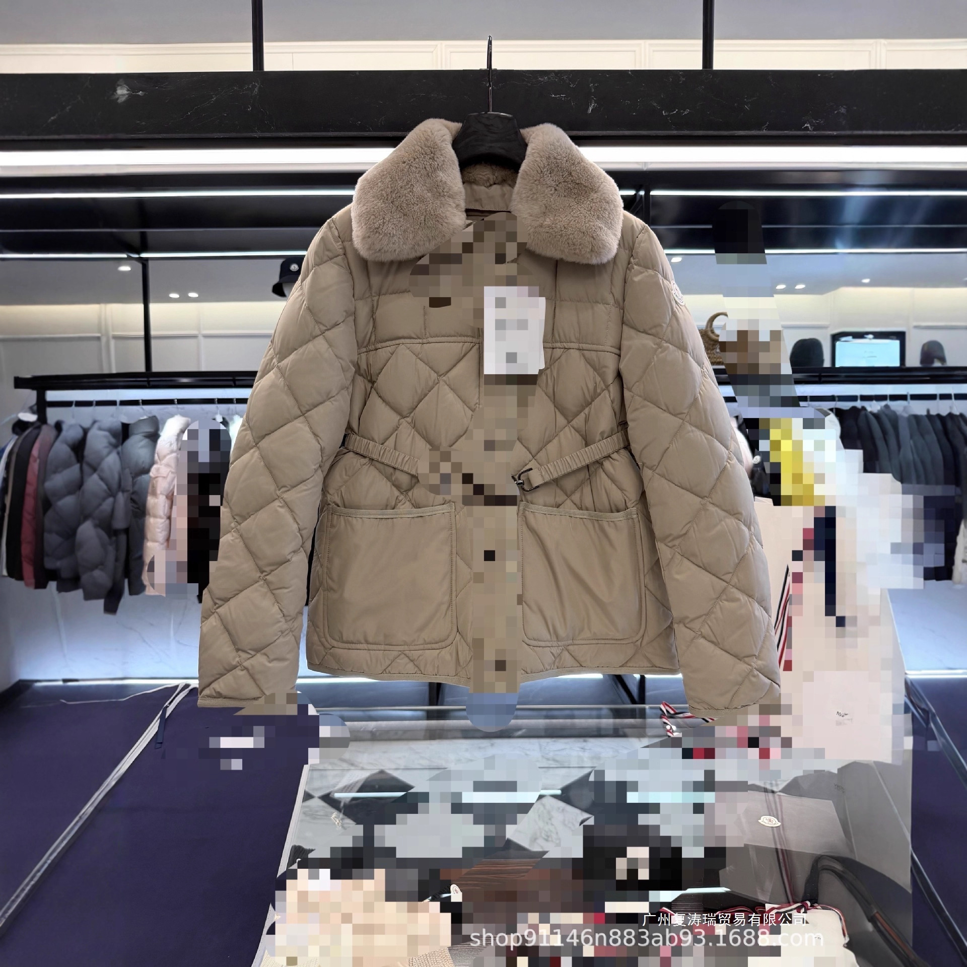 Montage down Jacket Cygne Women's Rabbit Fur Trim Short Goose down Jacket Jacket