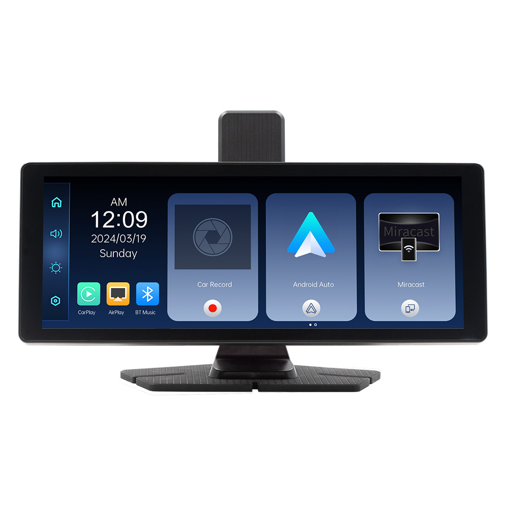 10.26 Pulgada DVR portátil de doble grabación frontal y trasera registrador de conducción inalámbrico carplay pantalla de control central de navegación del vehículo