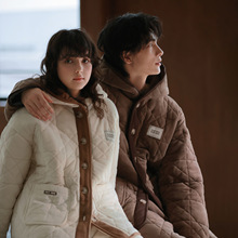 三层夹棉连帽情侣睡衣女冬季高档网红超厚珊瑚绒湖南省服