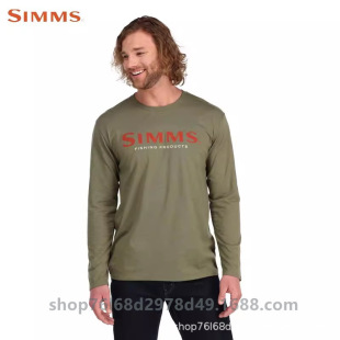 Simms Long Sleeve T-Shirt Summer Sun Protection Clothing Luya Fishing Suit Upf50 Quick Dry Breathable Men's Clothing New