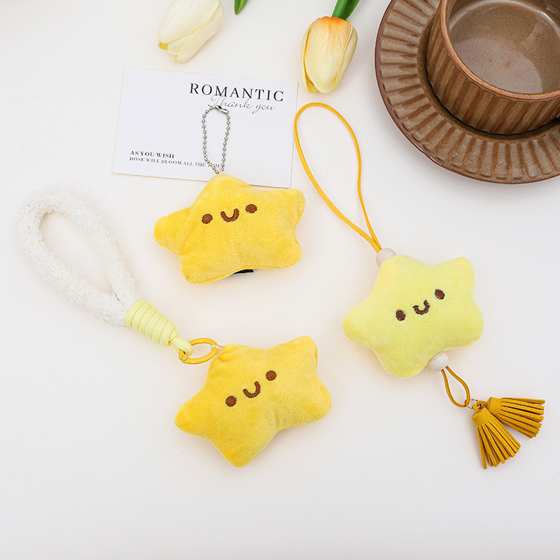 New Trendy Ins-Style Niche Phone Lanyard with Cute Star Doll, Fashionable Keychain, Woven Wrist Strap