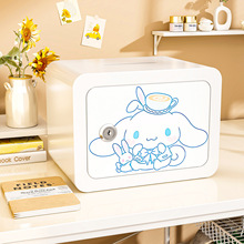 儿童存钱罐桌面带锁保险柜防尘电子密码箱小型卡通家用保险箱跨境