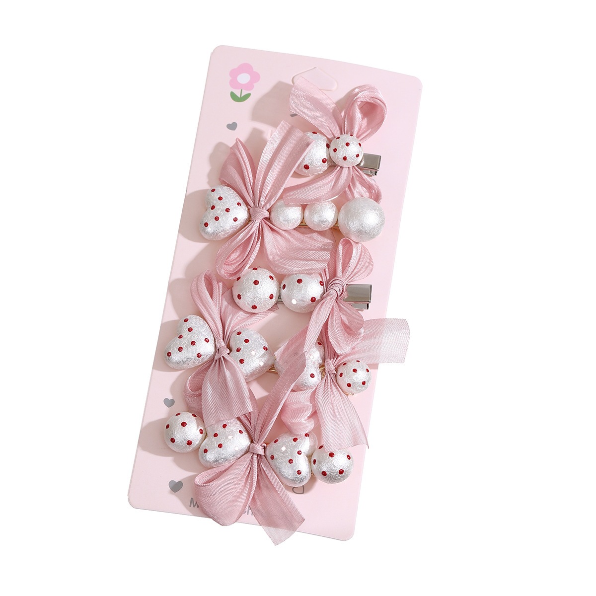 Perla rosa amor onda punto arco clip de cabello para niños clip de cabello frisa clip lateral clip de cabello para niñas joyas para el cabello