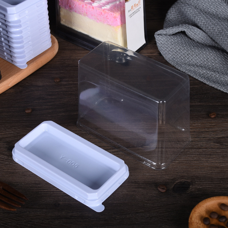 Pooh rectangular caja transparente rollo de la torta del pan caja de embalaje hojaldre hornear nieve belleza caja desechable