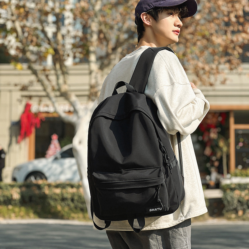 2025 nuevo bolso de lona de gran capacidad, mochilas de viaje extranjeras para estudiantes de secundaria, mochilas de hombro simples