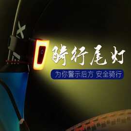 USB充电自行车尾灯 LED骑行警示灯 夜骑安全灯 硅胶绑带套装
