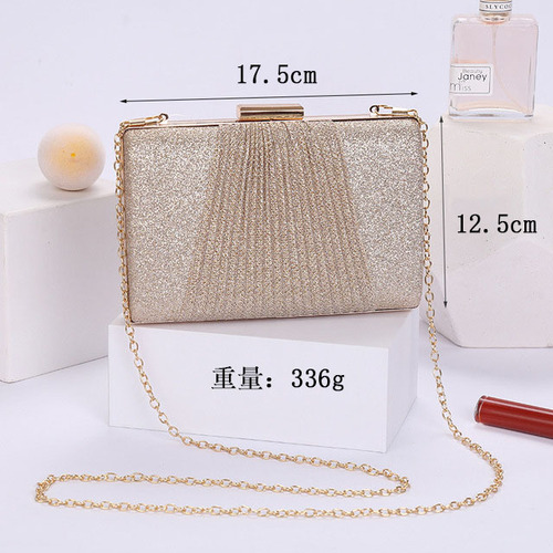 New shiny pleated large-capacity handbag, shoulder crossbody bag, wedding dress, KTV handbag, dinner bag wholesale