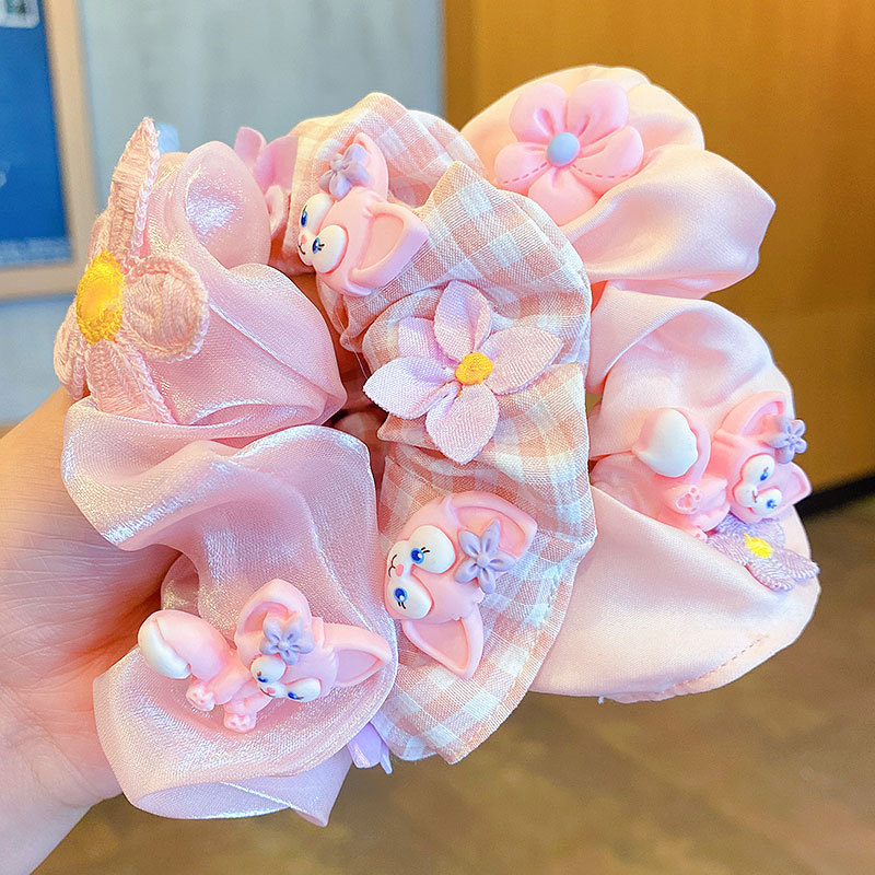 Lingnabel accesorios para el cabello niñas lindo anillo de pelo niña no hace daño accesorios para el cabello banda de goma Corea del Sur Rosa intestino grueso anillo al por mayor