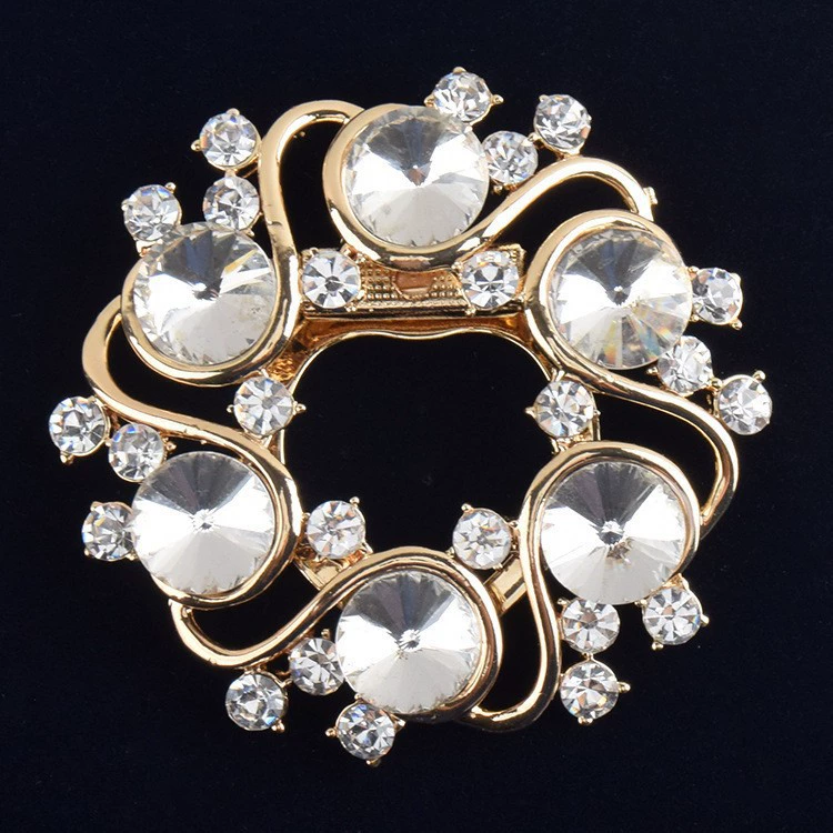 Brooch pin, light‑luxury crystal wreath, multicolor and K9 crystal options