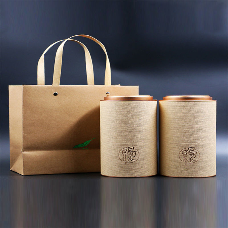茶叶罐中号茶叶包装纸罐通用密封茶叶盒空盒圆罐茶叶包装礼盒