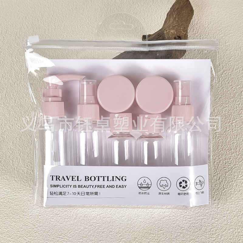 Traje de botella de plástico traje de viaje en stock descuento 60ML botella de cuidado de la piel lavado traje de baño portátil