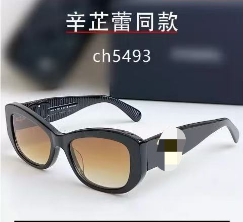 Xin Zhilei's Same Style Chanel Ch5493 Double C Sunglasses for Women, Popular on Xiaohongshu, Trending Sunglasses for Live Streaming