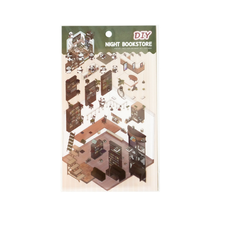 (2개) 트와일라잇 PET 풍경 스티커 동화의 순간 미니어처 귀여운 일러스트 소재 어린이 핸드메이드 DIY 입체 코티지