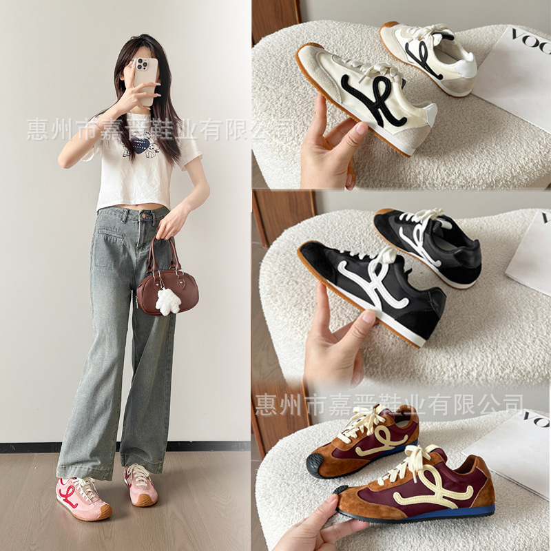 Seasonal Clearance Full Leather Vintage Ballet Training Shoes for Women 2025 Spring and Autumn Cute and Quirky Genuine Leather Casual Sports Shoes