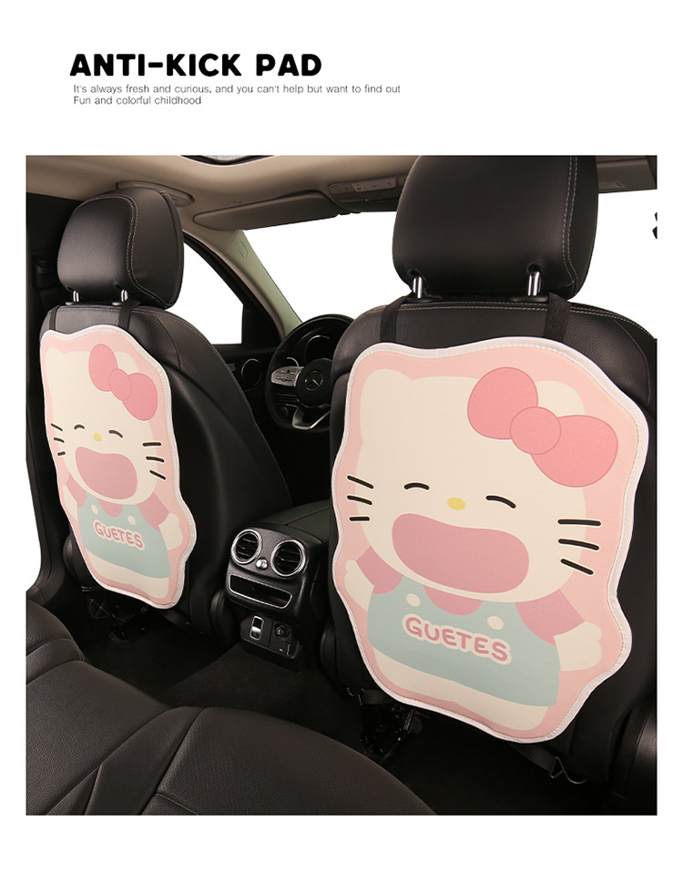 Pink Kt Anti-Kick Pad Cute Ladies Cartoon Car Seat Back Anti-Kick Pad Seat Back Anti-Dirty Anti-Kick Pad