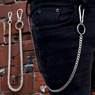45cm Men's Trouser Chain Stainless Steel Hip-Hop Waist Chain Trouser Chain New Decorative Key Chain Chain Stage Chain