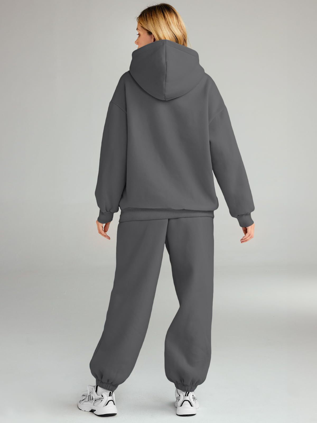 ActiveGo European And American Autumn Winter Women's Two-Piece Hoodie Loose Casual Long Pants Sportswear Set In Stock_desvips.com