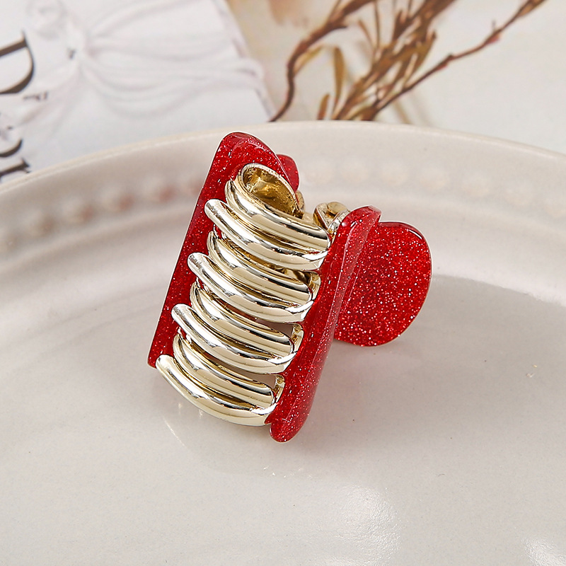 Acrylic Inlay Material Cute Korean Style Women's Lattice Acrylic Acrylic Hair Clip
