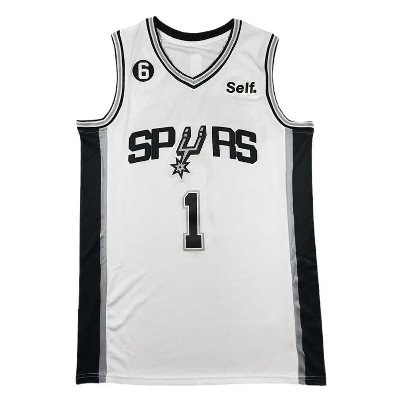 Camisetas y chalecos de baloncesto bordados de los Spurs al por mayor1 #   Wembanyama Wembanyama 4 #   5 # image 1