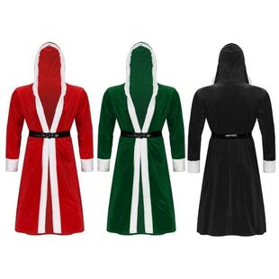 European and American Santa Claus Costume Red Holiday Party Cosplay Performance Cloak Sleeve Jacket Wholesale