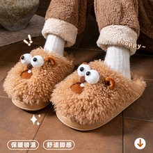 冬季新款棉拖鞋2025秋冬少女外穿居家室内情侣厚底毛绒卡通棉鞋女