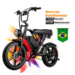 巴西仓黑色电动车Bicicletaelétricade montanha20寸越野车