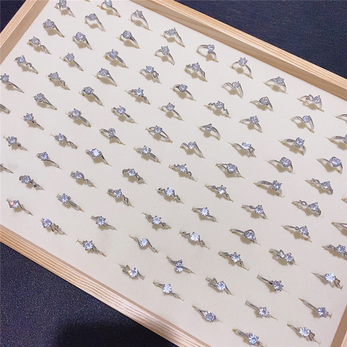 New versatile classic single diamond ring Korean style hot selling engagement six claw claw open adjustable ring
