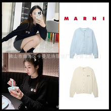 潮牌MAISOI毛衣小狐狸刺绣针织衫经典V领慵懒风情侣装外套高版本