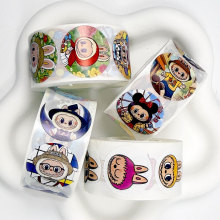 卡通500张拉布布卷卷贴手账素材贴纸可爱动漫动画封口贴DIY装饰贴