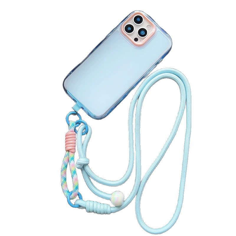 Nuevo cuello ajustable larga cuerda trenzada multifuncional cuerdas de empalme de muñeca estilo coreano de tendencia de pelota de color al aire libre a prueba de pérdida