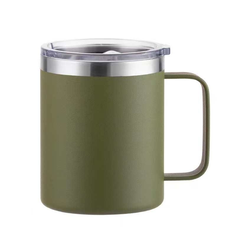 12oz con mango de taza de acero inoxidable 304 taza de oficina de aislamiento térmico taza de cerveza de café de hielo botella térmica
