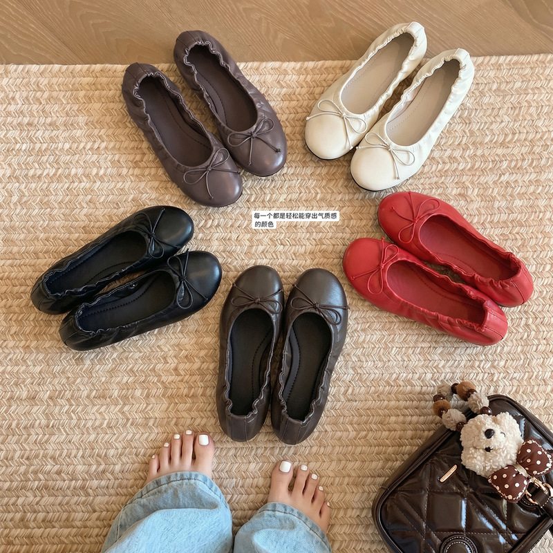 Sheepskin version 2026 autumn new style home slipper ballet shoes in six colors, large sizes 34-42 Sheepskin version 2026 autumn new style home slipper ballet shoes in six colors, large sizes 34-42
