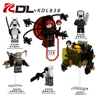 跨境批发KDL838马桶人积木人仔武士监控人小颗粒拼装玩具袋装代发
