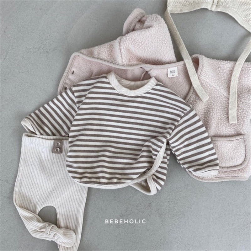 Camisa de manga larga de otoño para niños ropa de estilo coreano para niños suéter a rayas para bebés niños y niñas bebé otoño Camiseta de algodón