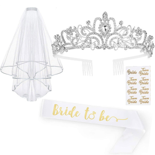 International station brid TO BE Bride-to-be wedding veil accessories party headband alloy crown bachelor party