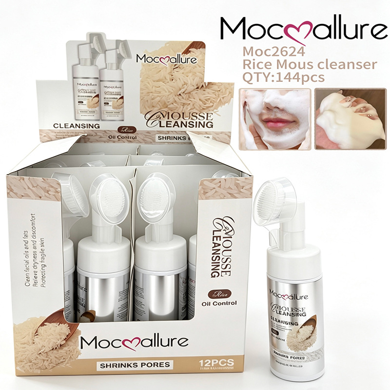 Mousse Limpiador Facial de Rosa, Limpieza Profunda, Control de Grasa