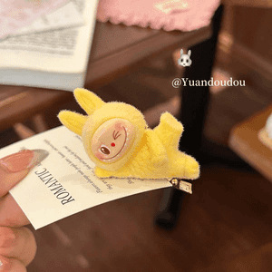 Labubu 小さな人形横たわるヘアピンかわいいガーリーハートサイド前髪クリップカモノハシクリップ漫画ヘアアクセサリー女の子のため|undefined