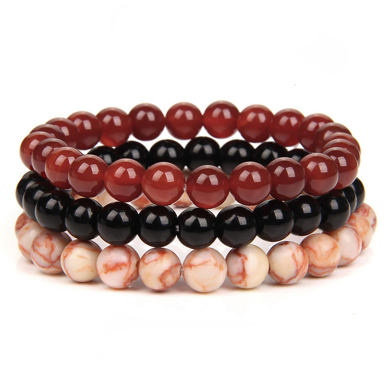 Nuevo 8mm Ojo de Tigre piedra pulsera turquesa hematita amatista traje pulsera para Mujeres Hombres joyería