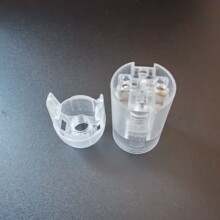 e14卡式光身透明塑料灯座螺口灯头落地台灯吊灯灯座灯具配件供应