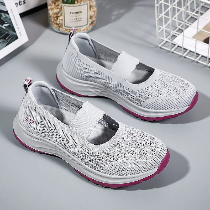 Обувь, дышащие туфли для мамы, на slip-ons, для среднего возраста