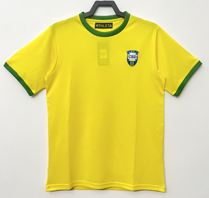 Camiseta de fútbol retro clásica versión nostálgica Brasil España México Alemania Serie transfronteriza Camiseta de una pieza