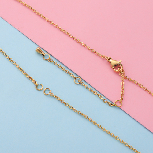 Cross-border new product 18k furnace vacuum electroplating stainless steel necklace diy jewelry accessories material personalized simple chain