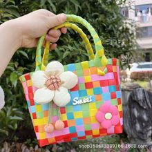 编织包花朵韩版sweet可爱伴手礼包儿童生日宴包女包沙滩包手提包