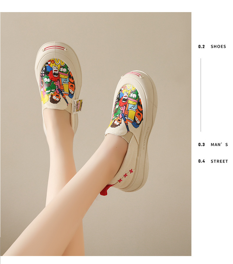 Women's Casual Sports Cartoon Round Toe Canvas Shoes display picture 5