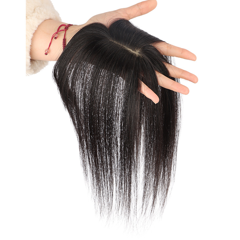 Peluca cabeza femenina cabeza pelo real completo cabello humano real cubierta pelo blanco artefacto verano ligero transpirable cubierta cabeza peluca