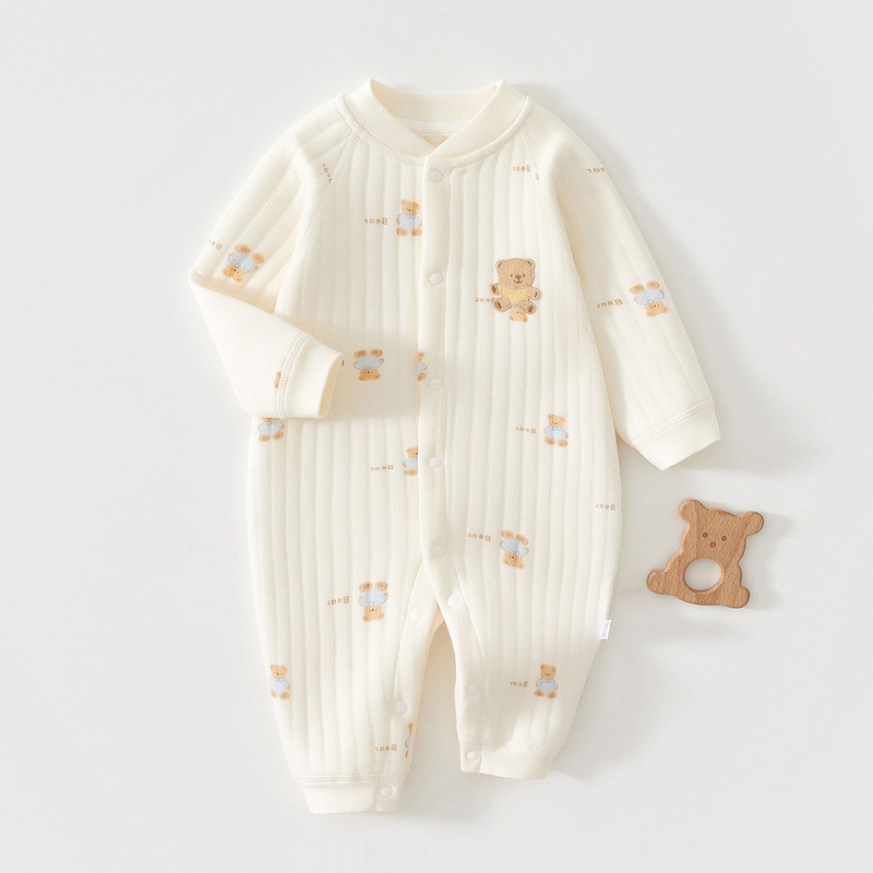 婴幼儿衣服春秋冬款三层保暖夹棉外出家居服宝宝内搭爬服安阳童装|undefined