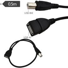 方口USB2.0 AF母转BM公打印机扫描仪移动硬盘转接线A母打印机公