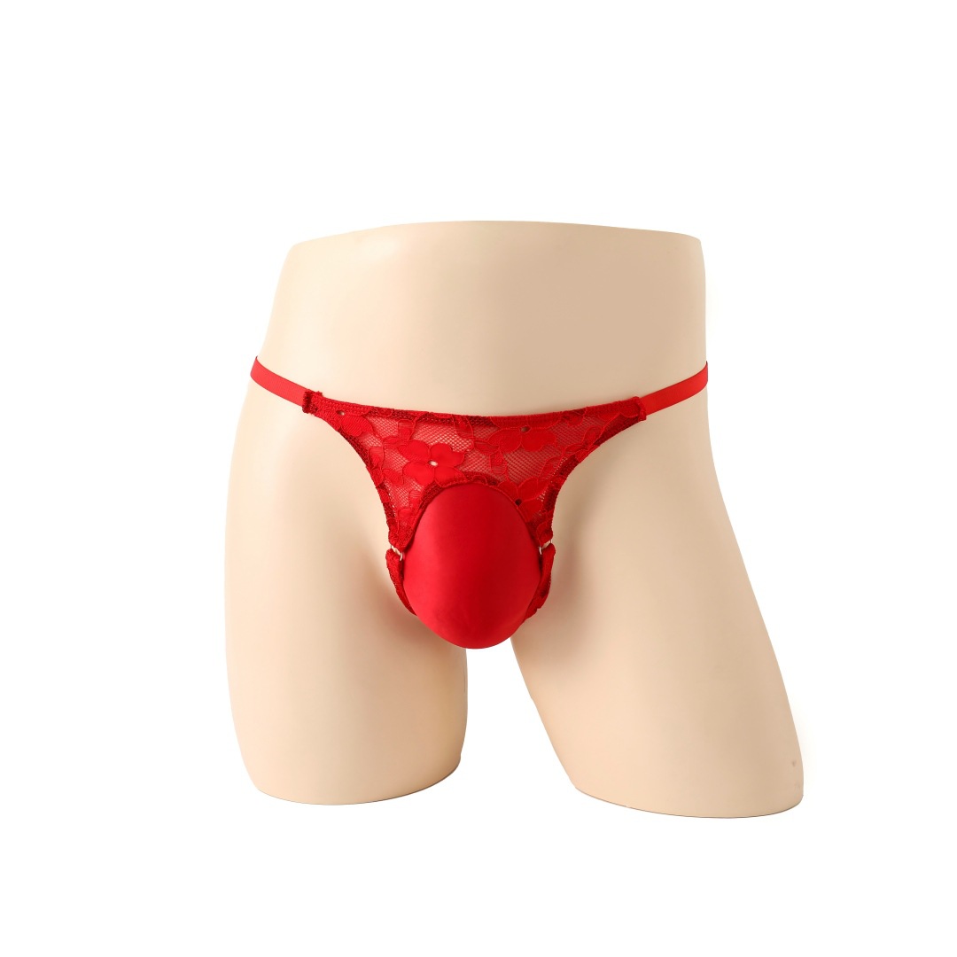 New Men's Sexy Adjustable Bikini Underwear European and American Seamless Temptation Lace Underwear for Men