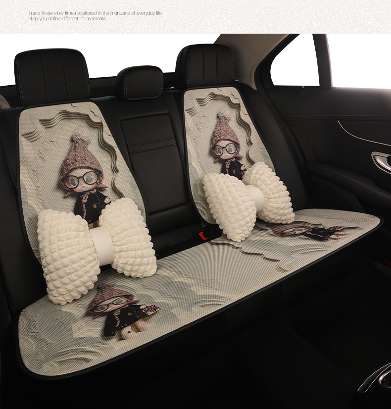Car Seat Cushion for All Seasons, Cute Seat Cushion, Summer Car Cushion, Seat Cover Half-Pack, 2026 New Model Rear Seat Cover for Women